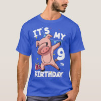 Kids Its My 9th Birthday 9 Year Old Pig Birthday