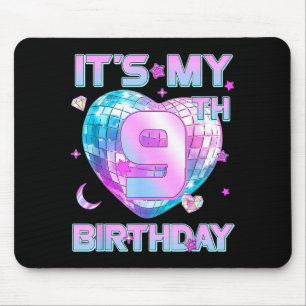 Kids It's My 9th Birthday Girl 9 Year Old Kp Bday Mouse Pad