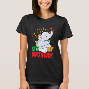Kids It's My Birthday Elephant 1 Birthday Party T-Shirt