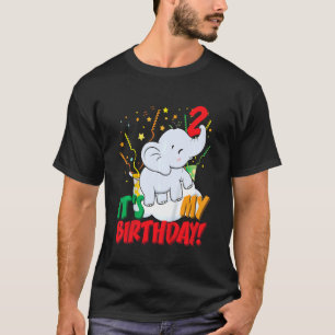 Kids It's My Birthday Elephant 2 Birthday Party T-Shirt