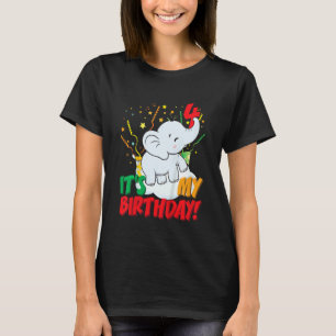 Kids It's My Birthday Elephant 4 Birthday Party T-Shirt