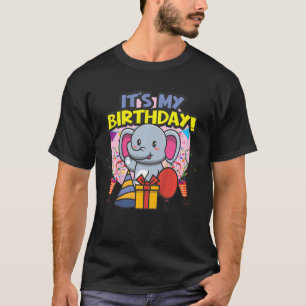Kids It's My Birthday Elephant Birthday Party T-Shirt