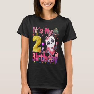 Kids Its My Birthday Girl Panda 2 Years Old Girls  T-Shirt