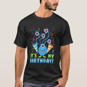 Kids It's My Birthday Monster 5 Eyes Birthday Part T-Shirt