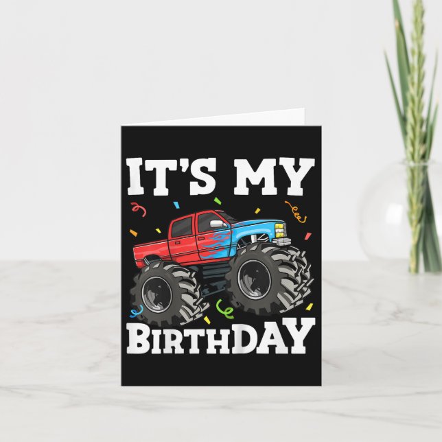 Kids Its My Birthday Monster Truck Birthday Boy To Card (Front)