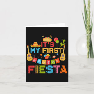 Kids It's My First Fiesta Birthday Mexican Cinco D Card