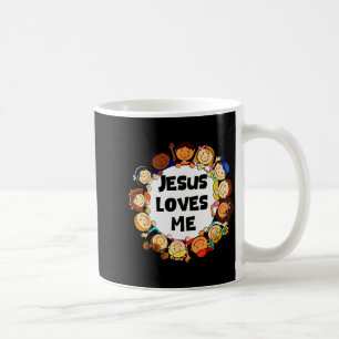 Kids Jesus Loves Me Cute Christian Faith Girl Boy Coffee Mug
