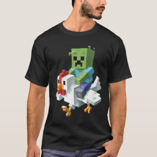 Kids Jock Chicken Shirt Pixel Art Gamer Zombie Boy