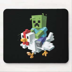 Kids Jock Chicken Shirt Pixel Art Gamer Zombie Boy Mouse Pad