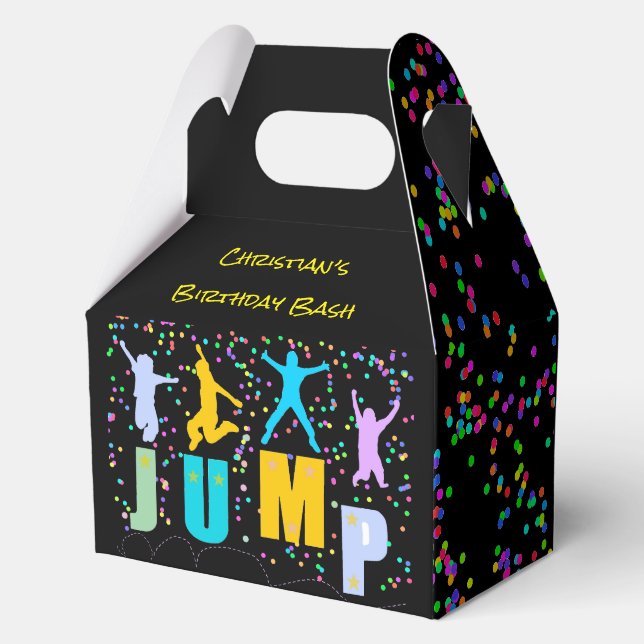 Kids Jump & Play Trampoline Birthday Bash Favour Box (Back)