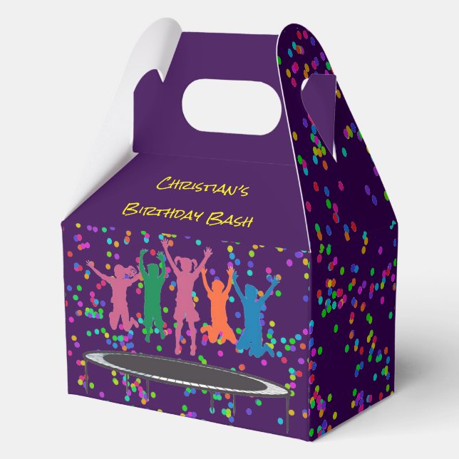 Kids Jump & Play Trampoline Birthday Bash Favour Box (Back)