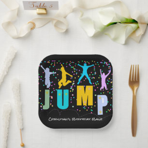 Kids Jump & Play Trampoline Birthday Bash Paper Plate