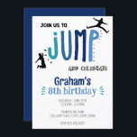 Kid's Jump Trampoline Park Birthday Party Invitation<br><div class="desc">Kid's Birthday Invitation perfect for a birthday party at a trampoline park or bounce house. This colourful invitation features jumping silhouette clipart. Customise with your party information.</div>
