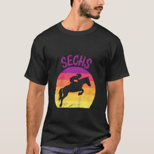 Kids Jumping Riding 6th Birthday Horse Sixth 6 Yea T-Shirt