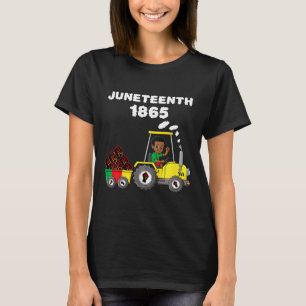 Kids Juneteenth 1865 Boy In Tractor Funny Toddler T-Shirt