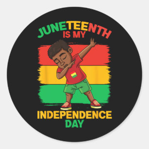 Kids Juneteenth Is My Independence Day Classic Round Sticker