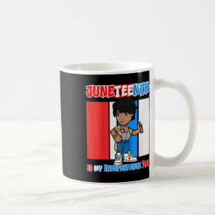 Kids Juneteenth Is My Independence Day Melanin Boy Coffee Mug
