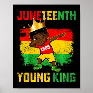 Kids Juneteenth King Celebrating 1865 Black Boys K Poster