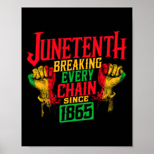 Kids Juneteenth Women Breaking Every Chain Since 1 Poster