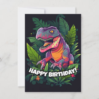 Kids Jurassic Dino Dinosaur Birthday Card
