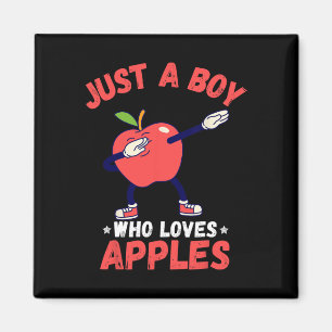 Kids Just A Boy Who Loves Apples Gifts Funny Apple Magnet