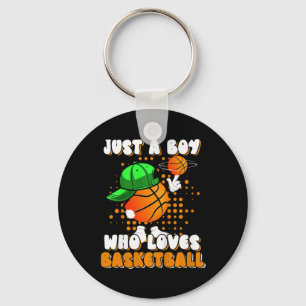 Kids Just A Boy Who Loves Bysketbyll Player Lover Key Ring