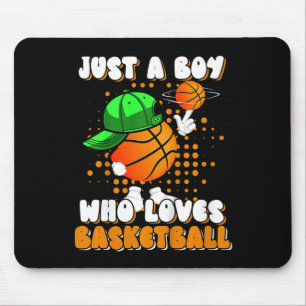 Kids Just A Boy Who Loves Bysketbyll Player Lover Mouse Pad