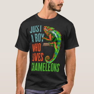 Kids Just A Boy Who Loves Chameleons  Reptile Liza T-Shirt