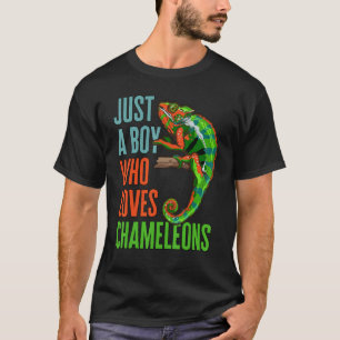 Kids Just A Boy Who Loves Chameleons  Reptile Liza T-Shirt