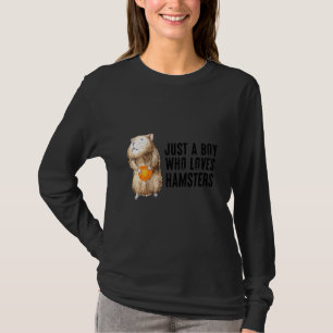 Kids Just A Boy Who Loves Hamsters Cute Pet Quote  T-Shirt