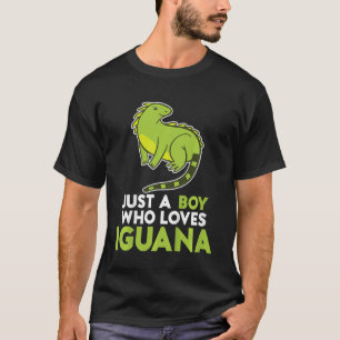 Kids Just A Boy Who Loves Iguanas. Funny Iguana Lo T-Shirt