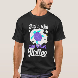 Kids Just A Girl Who Loves Turtles Sea Turtle Beac T-Shirt
