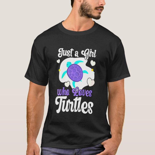 Kids Just A Girl Who Loves Turtles Sea Turtle Beac T-Shirt (Front)