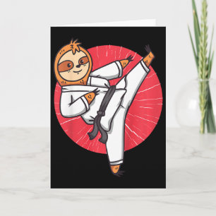 Kids Karate Sloth Black Belt Funny Martial Arts Gr Card