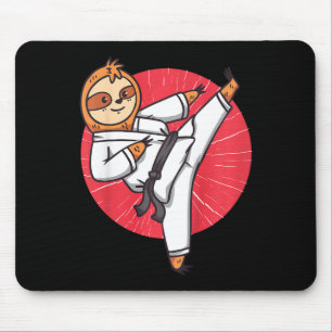 Kids Karate Sloth Black Belt Funny Martial Arts Gr Mouse Pad