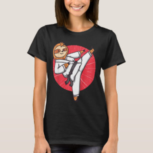 Kids Karate Sloth Black Belt Funny Martial Arts Gr T-Shirt