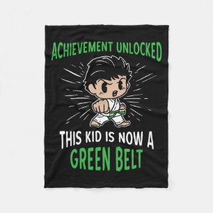Kids Karate Student Green Belt Award T Shirt Gift Fleece Blanket
