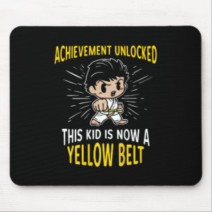 Kids Karate Student Yellow Belt Award T Shirt Gift Mouse Pad