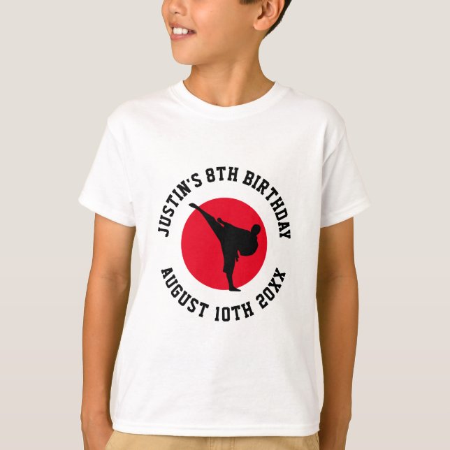 Kid's karate t shirt for martial arts Birthday (Front)