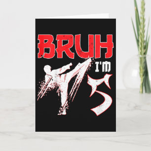 Kids Karate Taekwondo 5 Years Old Birthday Martial Card