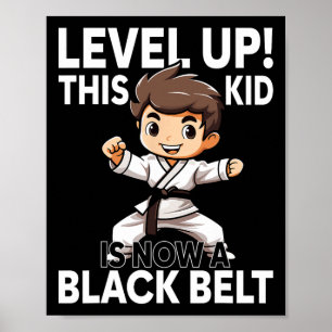 Kids Karate Uniform Black Belt Award Poster