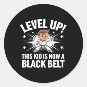 Kids Karate Uniform Black Belt Award T Shirt Desig Classic Round Sticker