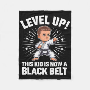 Kids Karate Uniform Black Belt Award T Shirt Desig Fleece Blanket