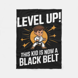 Kids Karate Uniform Black Belt Award T Shirt Desig Fleece Blanket