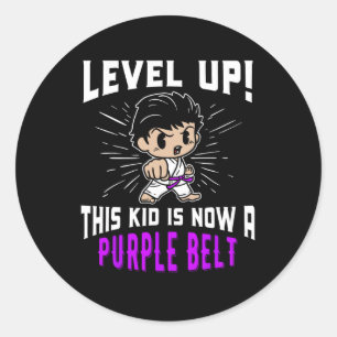 Kids Karate Uniform Purple Belt Award T Shirt Gift Classic Round Sticker