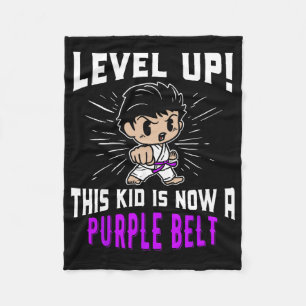Kids Karate Uniform Purple Belt Award T Shirt Gift Fleece Blanket