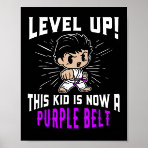 Kids Karate Uniform Purple Belt Award T Shirt Gift Poster