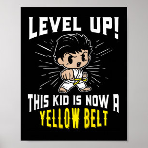 Kids Karate Uniform Yellow Belt Award T Shirt Gift Poster