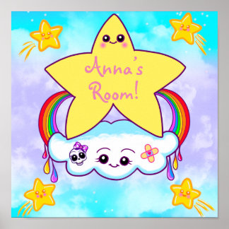 Kids’ Kawaii Personalized Door Poster