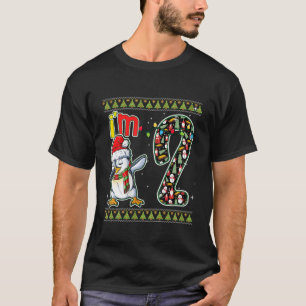 Kids Kids 2Nd Birthday Dabbing Penguin Christmas 2 T-Shirt